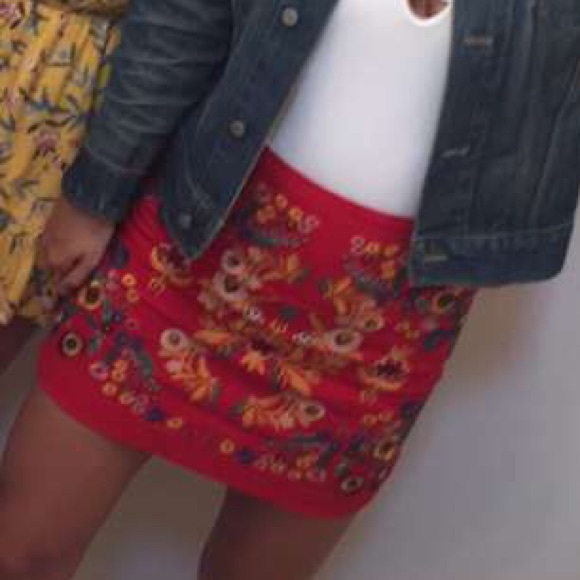 Altar’d State Red Patterned Skirt - Picture 3 of 3